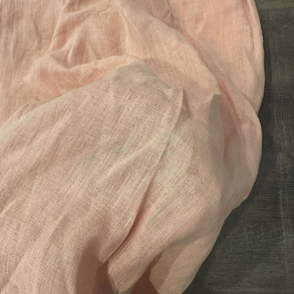 Flax Cropped Wide-Leg Linen Pants in Peach - Picture 4 of 6